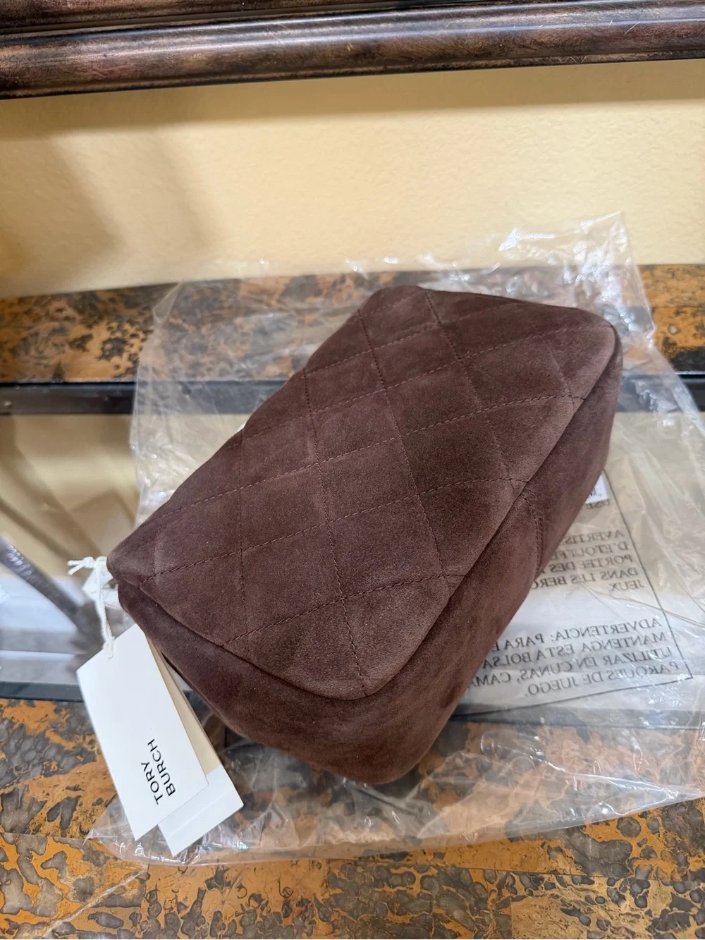 Tory Burch quilted suede